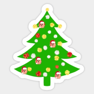 Christmas Tree with Poms Sticker